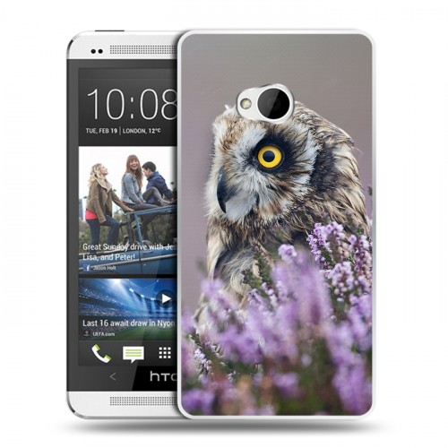 Дизайнерский пластиковый чехол для HTC One (M7) Dual SIM Лаванда