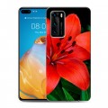 Дизайнерский силиконовый с усиленными углами чехол для Huawei P40 Лилии