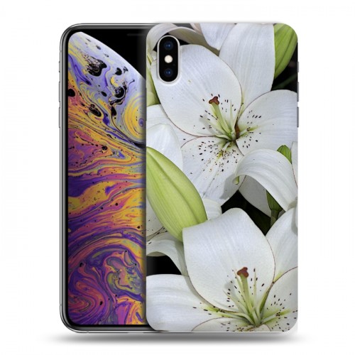 Дизайнерский силиконовый чехол для Iphone Xs Max Лилии