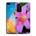 Дизайнерский силиконовый с усиленными углами чехол для Huawei P40 Лилии