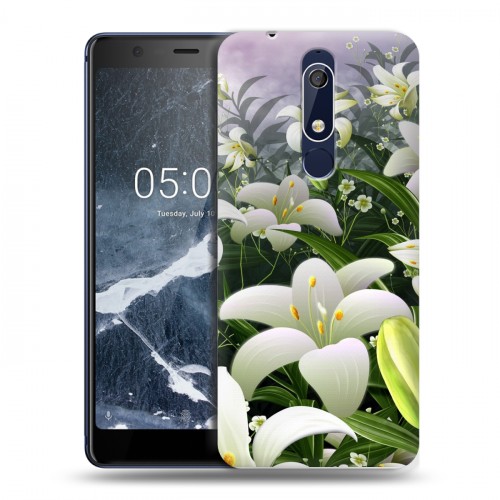 Дизайнерский пластиковый чехол для Nokia 5.1 Лилии