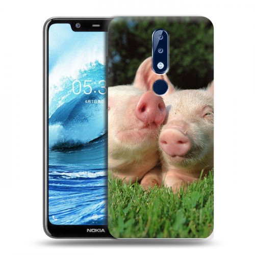 Дизайнерский силиконовый чехол для Nokia 5.1 Plus Свинки
