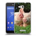 Дизайнерский пластиковый чехол для Sony Xperia E4g Свинки