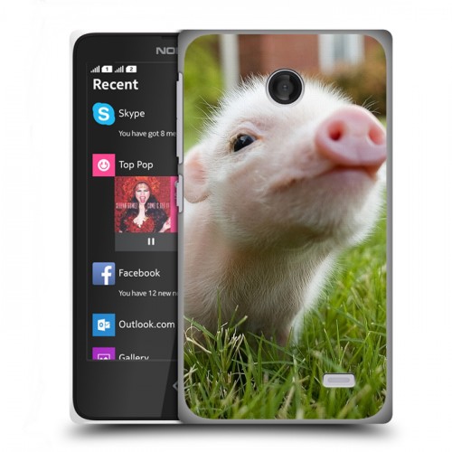 Дизайнерский пластиковый чехол для Nokia X Свинки