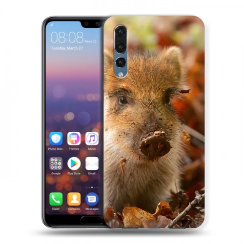 Дизайнерский силиконовый с усиленными углами чехол для Huawei P20 Pro Свинки