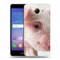 Дизайнерский пластиковый чехол для Huawei Y3 (2017) Свинки