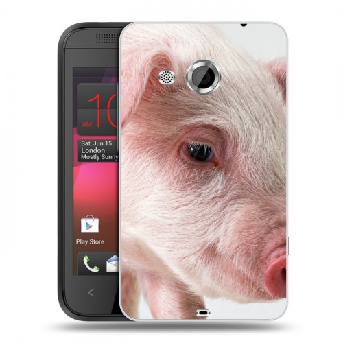 Дизайнерский пластиковый чехол для HTC Desire 200 Свинки