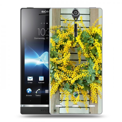 Дизайнерский пластиковый чехол для Sony Xperia S Мимоза