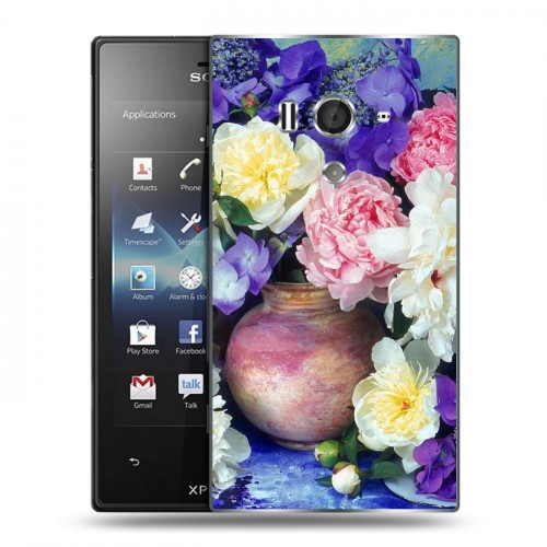 Дизайнерский пластиковый чехол для Sony Xperia acro S Пионы