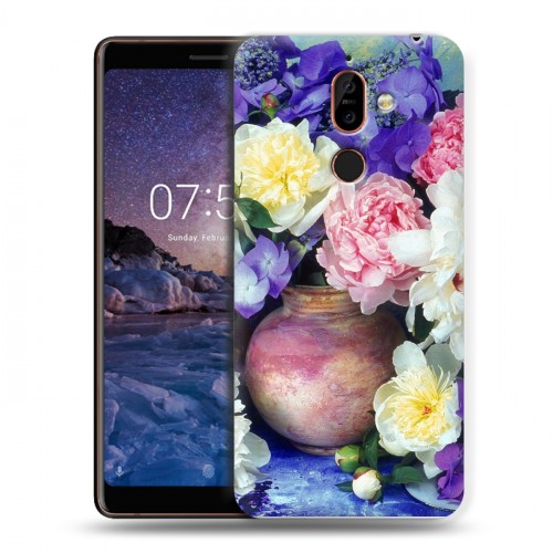 Дизайнерский пластиковый чехол для Nokia 7 Plus Пионы