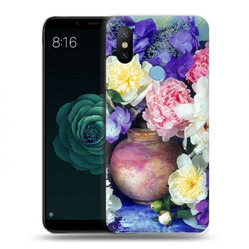 Дизайнерский силиконовый чехол для Xiaomi Mi A2 Пионы