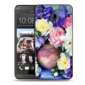 Дизайнерский пластиковый чехол для HTC Desire 700 Пионы