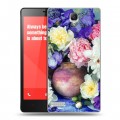 Дизайнерский силиконовый чехол для Xiaomi RedMi Note Пионы