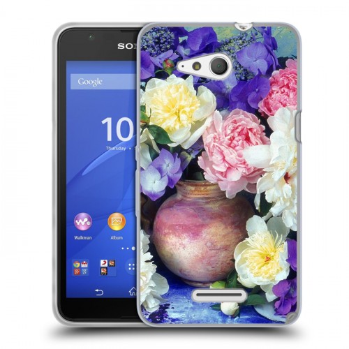 Дизайнерский пластиковый чехол для Sony Xperia E4g Пионы