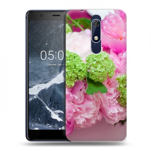 Дизайнерский пластиковый чехол для Nokia 5.1 Пионы