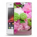 Дизайнерский пластиковый чехол для Sony Xperia E Пионы