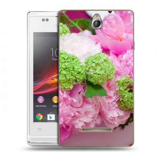 Дизайнерский пластиковый чехол для Sony Xperia E Пионы