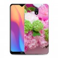 Дизайнерский силиконовый с усиленными углами чехол для Xiaomi RedMi 8A Пионы