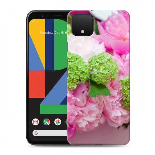 Дизайнерский пластиковый чехол для Google Pixel 4 Пионы