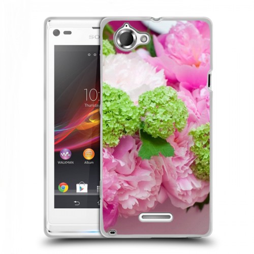 Дизайнерский пластиковый чехол для Sony Xperia L Пионы