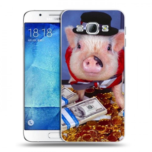 Дизайнерский пластиковый чехол для Samsung Galaxy A8 Свинки