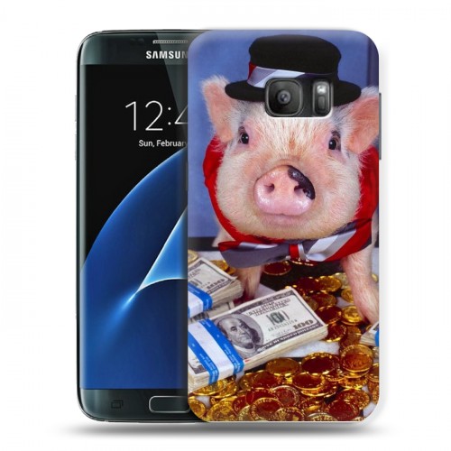 Дизайнерский силиконовый с усиленными углами чехол для Samsung Galaxy S7 Свинки
