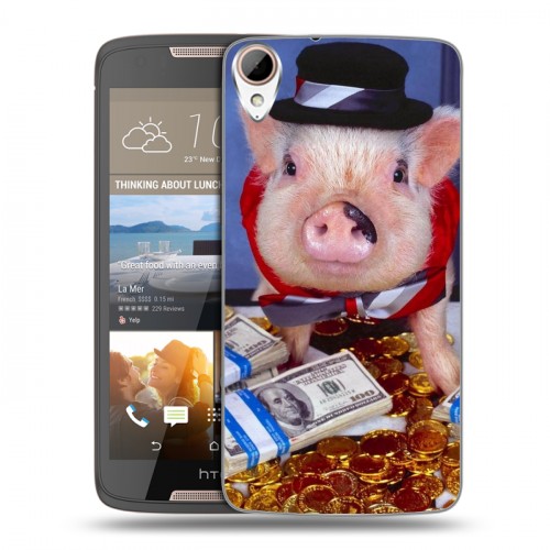 Дизайнерский пластиковый чехол для HTC Desire 828 Свинки