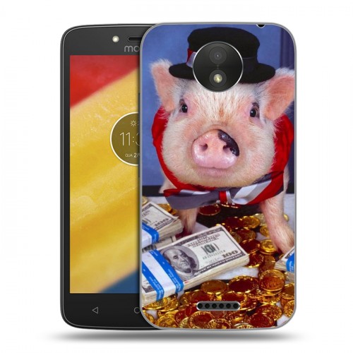 Дизайнерский пластиковый чехол для Motorola Moto C Plus Свинки