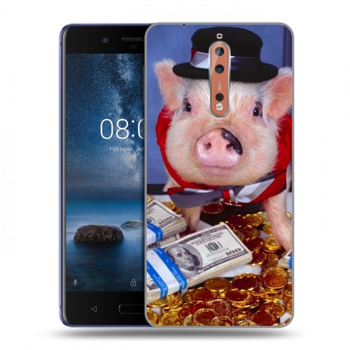 Дизайнерский пластиковый чехол для Nokia 8 Свинки
