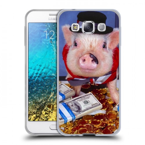 Дизайнерский пластиковый чехол для Samsung Galaxy E5 Свинки