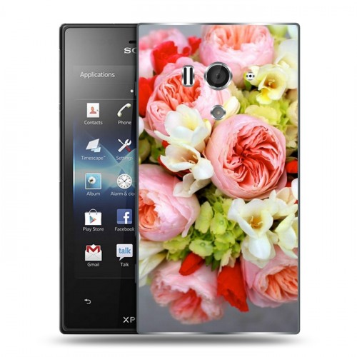 Дизайнерский пластиковый чехол для Sony Xperia acro S Пионы