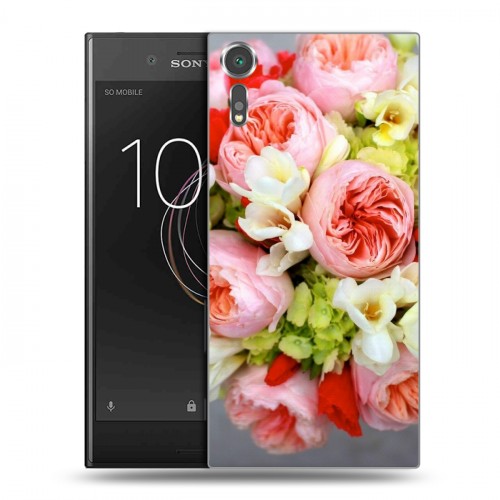 Дизайнерский пластиковый чехол для Sony Xperia XZs Пионы