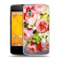 Дизайнерский пластиковый чехол для LG Google Nexus 4 Пионы