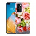 Дизайнерский пластиковый чехол для Huawei P40 Пионы