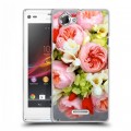 Дизайнерский пластиковый чехол для Sony Xperia L Пионы