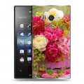 Дизайнерский пластиковый чехол для Sony Xperia acro S Пионы