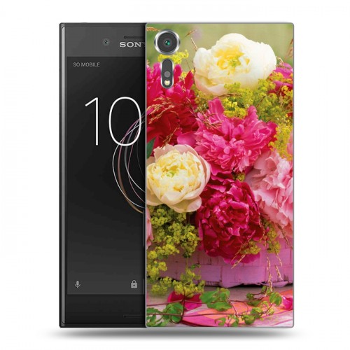 Дизайнерский пластиковый чехол для Sony Xperia XZs Пионы