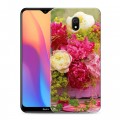 Дизайнерский силиконовый с усиленными углами чехол для Xiaomi RedMi 8A Пионы