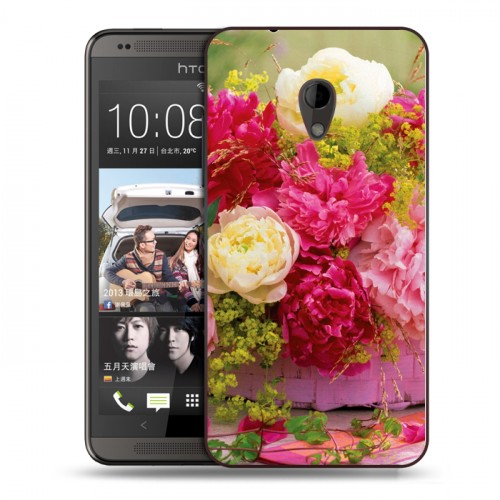 Дизайнерский пластиковый чехол для HTC Desire 700 Пионы