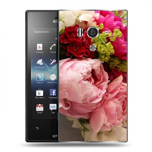 Дизайнерский пластиковый чехол для Sony Xperia acro S Пионы