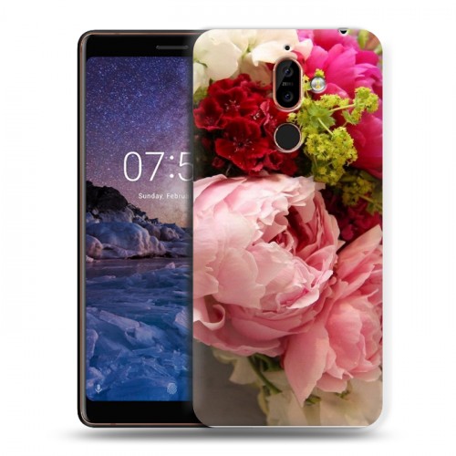 Дизайнерский пластиковый чехол для Nokia 7 Plus Пионы