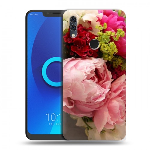 Дизайнерский силиконовый чехол для Alcatel 5V Пионы