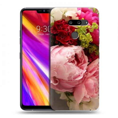 Дизайнерский пластиковый чехол для LG G8 ThinQ Пионы