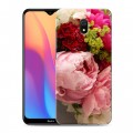 Дизайнерский силиконовый с усиленными углами чехол для Xiaomi RedMi 8A Пионы