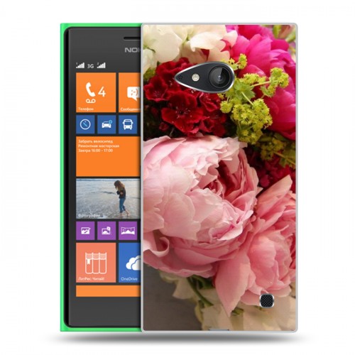 Дизайнерский пластиковый чехол для Nokia Lumia 730/735 Пионы