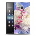 Дизайнерский пластиковый чехол для Sony Xperia acro S Пионы