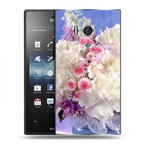 Дизайнерский пластиковый чехол для Sony Xperia acro S Пионы