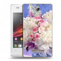 Дизайнерский пластиковый чехол для Sony Xperia E Пионы