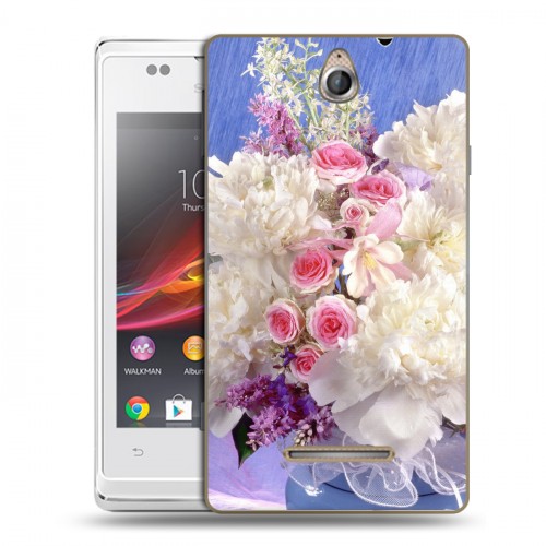 Дизайнерский пластиковый чехол для Sony Xperia E Пионы