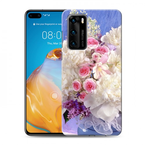 Дизайнерский пластиковый чехол для Huawei P40 Пионы